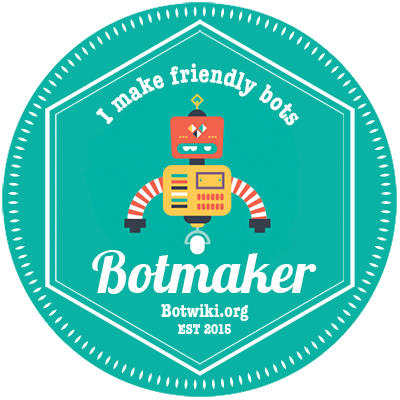 I make friendly bots: online award for work on glitch bot Glitch80bot