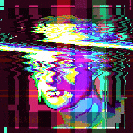 Woman face remix Love is glitch pixelsort tesselate art animated