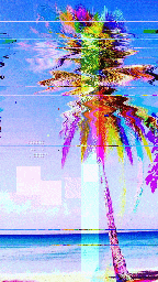 Palmtree glitch face tesselate remix animated