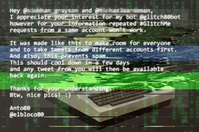 Some people spam glitch me requests and want glitch bot to process their images